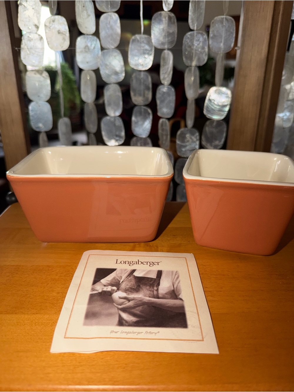 Longaberger Spice Small & Rectangle Dishes, Set of 2